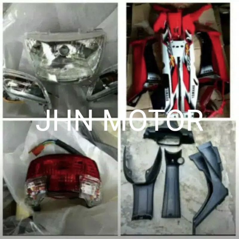 Full set body fiz r atau vega lama merah hitam baru