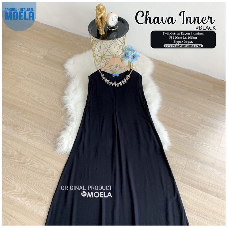 Chava Inner Ori Moela, inner dress hitam polos