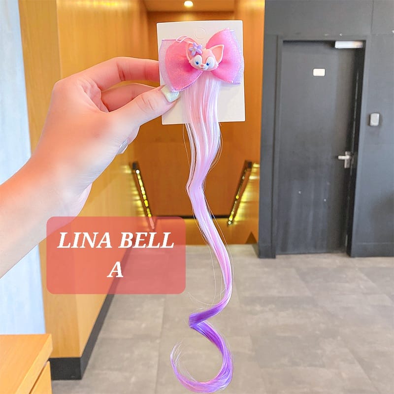 LINA BELL BOW AKSESORIS FASHION ANAK PEREMPUAN IMPORT KOREA LUCU WIG RAINBOW