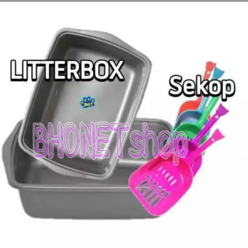 Murah Bak Litterbox &amp; Sekup Pasir 1set