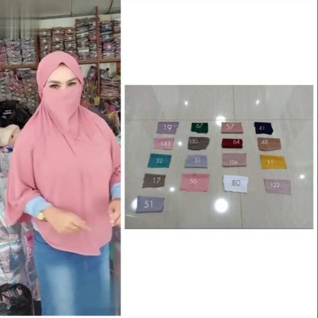 Jilbab Masker / Kerudung Masker / Jilbab Cadar / Niqab / Bergo Instan