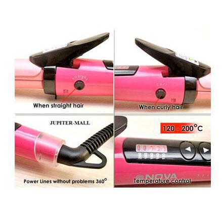 Catokan Nova 2 In 1 Keriting Dan Lurus | Hair Curler &amp; Strightener Nhc 1818-Sc