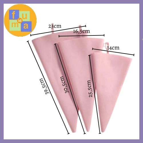 Piping Bag Silicone Reusable / Icing Piping Pastry Bag Silicone Cake Decorating Tools / Kantong silikon segitiga