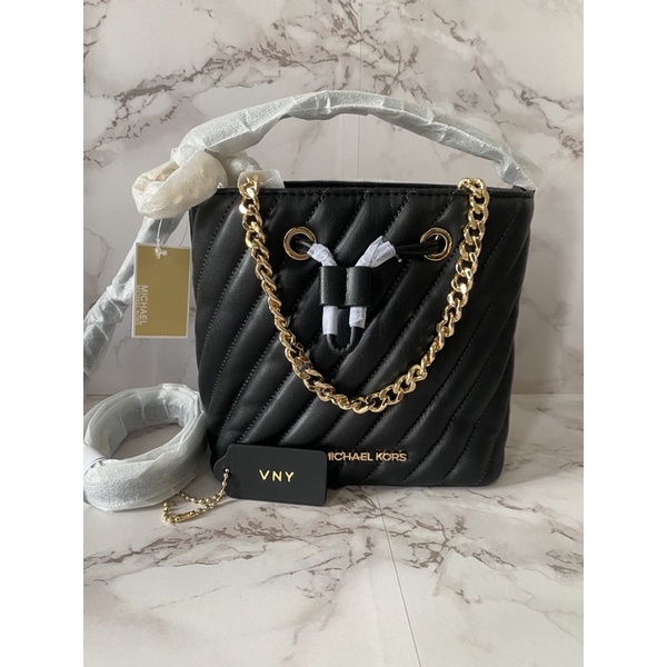 MK suri bucket bag (black gold hardware)
