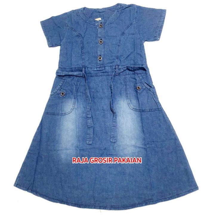 Dress Jeans Anak Premium Usia 5-10 Thn / Non Kerah