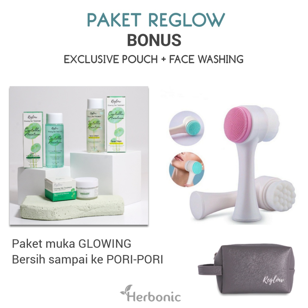 REGLOW PAKET SKINCARE BPOM GLOWING SKIN TREATMENT PAKET WAJAH GLOWING FACIAL WASH / TONER / CREAM-1 Paket+Face Washing