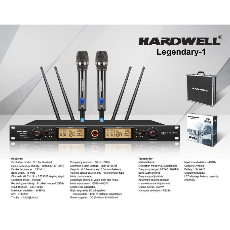 mic wireless Hardwell Legendary 1.UHF digital.