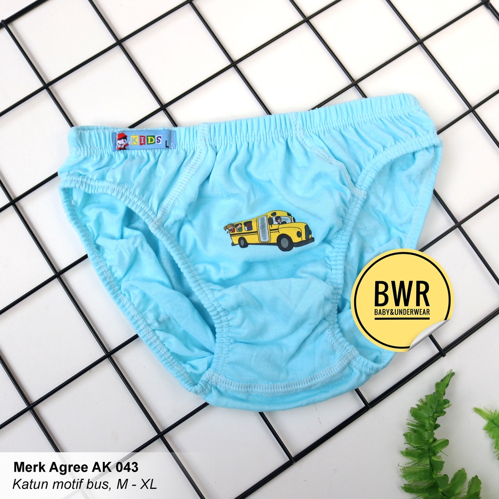 [ 3pc ] AGREE | CD AGREE KIDS AK 043 Motif | Celana Dalam Anak Lembut Karet Kerut