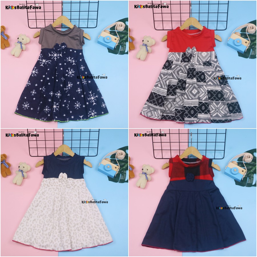 Dress Aila 1-2 Tahun / Dres Pesta Murah Baju Anak Perempuan Murah Harian Gaun Yukensi Batik Baru