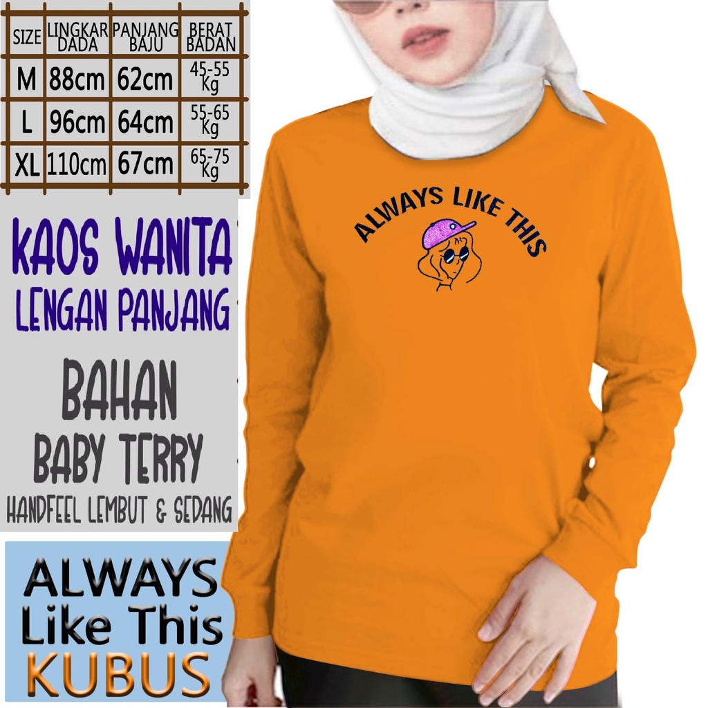 JESETA Kaos Wanita Lengan Panjang / Kaos Sweatshirt / Atasan Wanita / Atasan Wanita Lengan Panjang