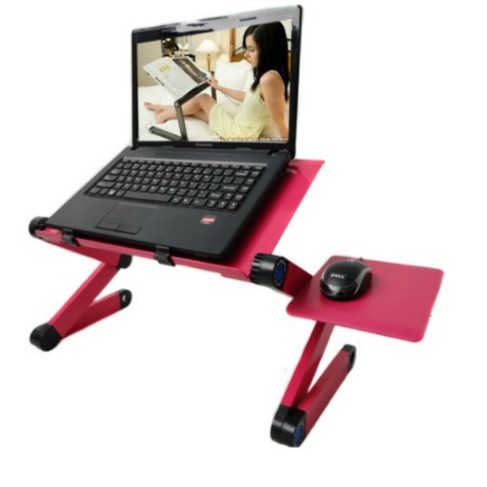 meja laptop lipat portable aluminium /meja lipat kerja adjustable mousepad/ meja komputer WFH