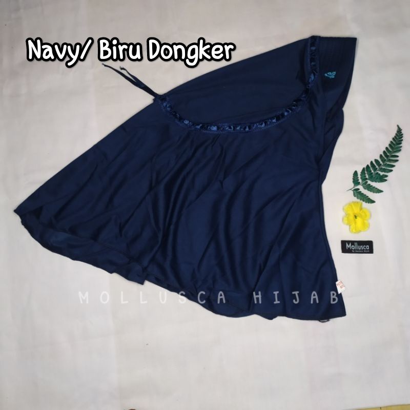 mollusca jilbab kerudung hijab bergo anak sekolah tk sd paud smp sma dewasa warna navy biru dongker