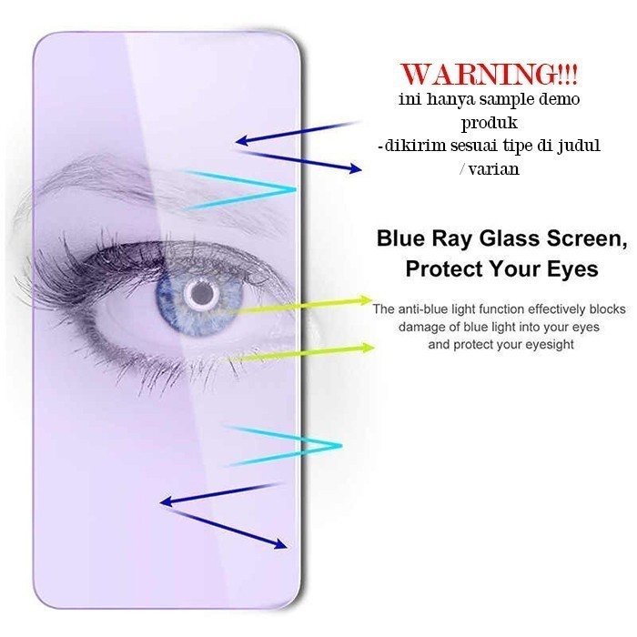 TEMPERED GLASS ANTI BLUE VIVO Y51 Y51A Y53S 2020 - Y31 2021 - Y12S ANTI GORES