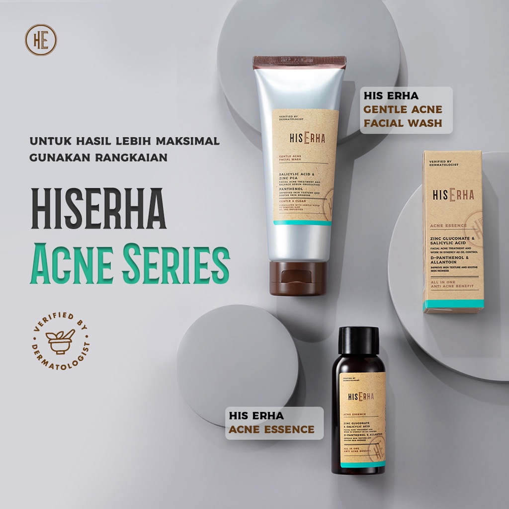 HIS ERHA Serum Wajah Pria Jerawat - Gentle Acne Essence BPOM