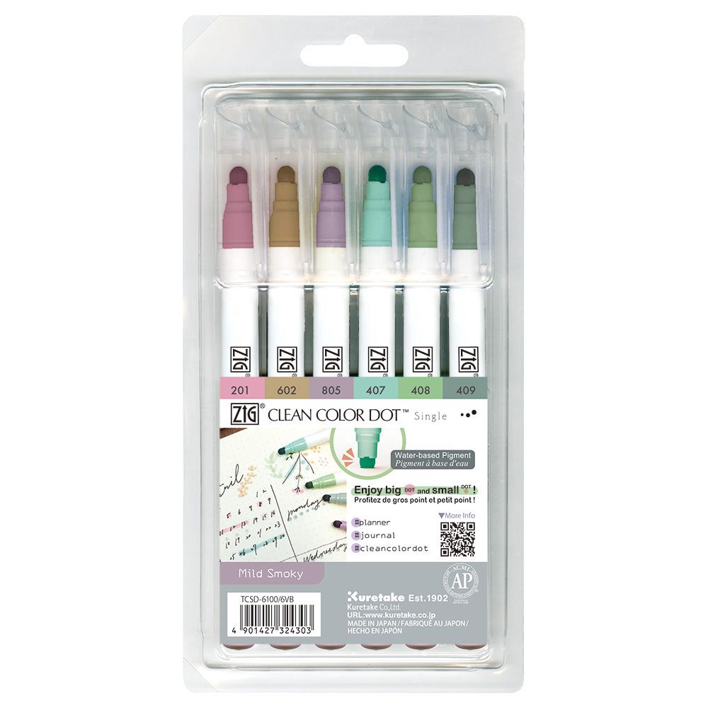 

CLEAN COLOR DOT Single 6.pcs set MILD SMOKY COLORS (TCSD-6100/6VB)