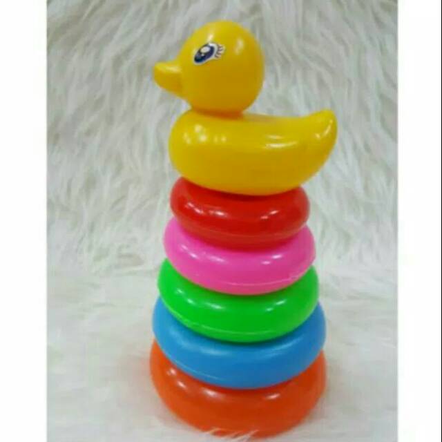 Mainan Ring Donat Bebek Mini 5 susun Mainan Edukasi Mainan Ring Donat Bebek Mini 5 susun Mainan Edukasi