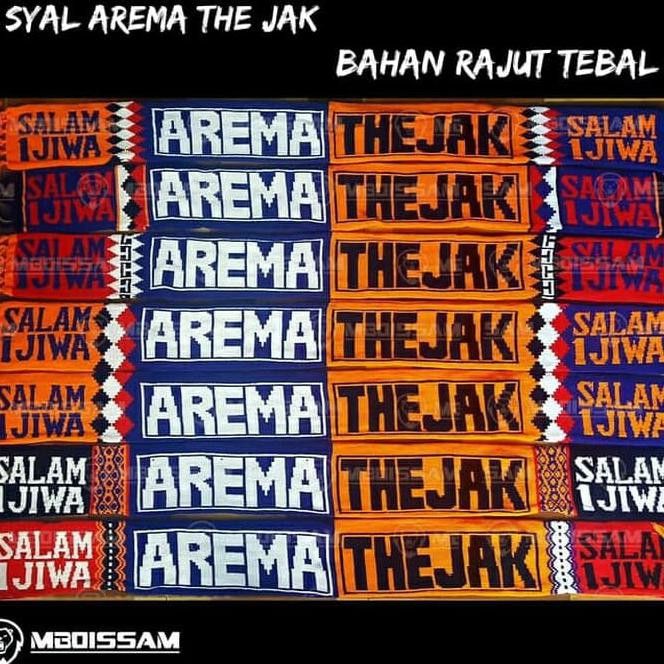 Syal Arema Aremania The Jak Persija Bahan Rajut Tebal Murah Mboissam