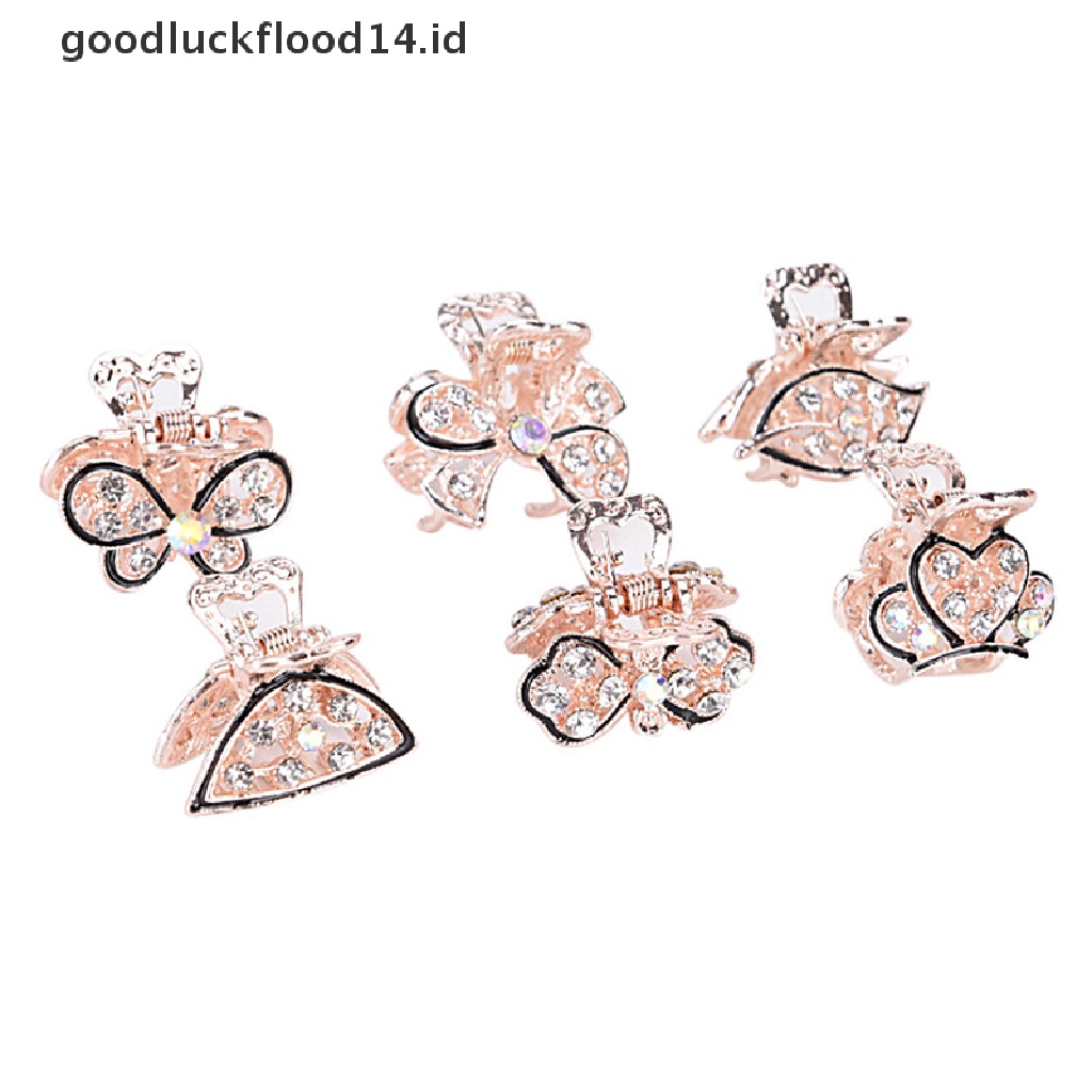 [OOID] Lovely Mini Crystal Rhinestone Plastic Butterfly Hair Claw Jaw Clip Clamp Pin  ID
