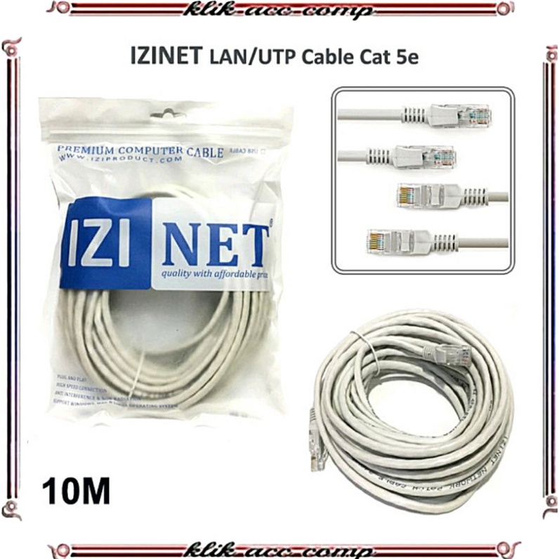 IZINET KABEL LAN UTP CAT.5E 10 METER