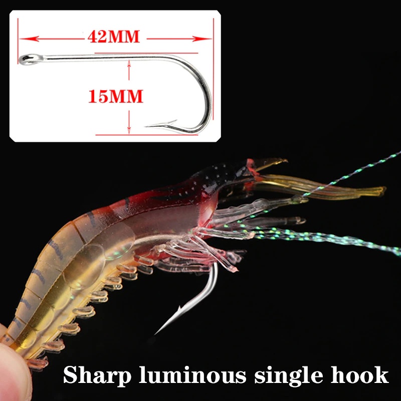 Umpan Pancing Udang Kecil Luminous Shrimp Soft Bait Lure - 7RTHBMMZ - Mix Color