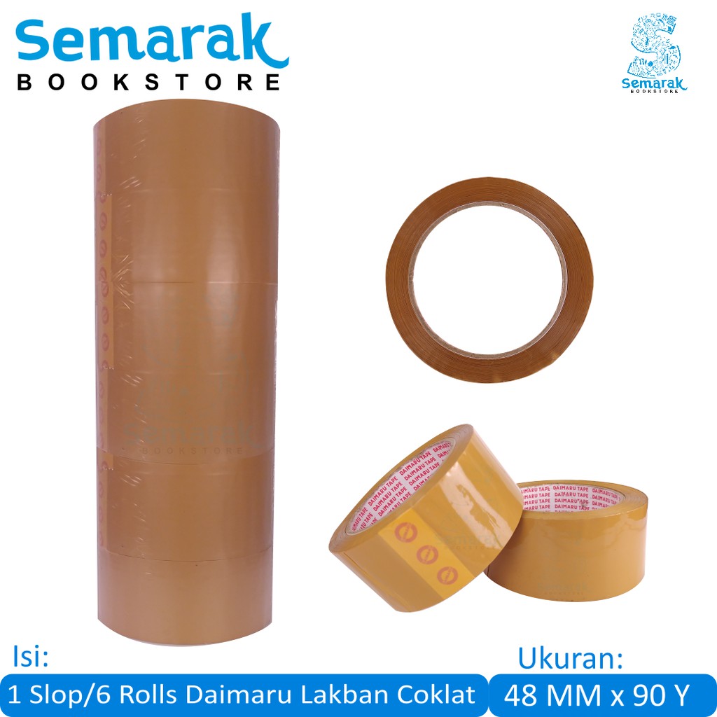 

Daimaru Tape Lakban Cokelat 48 MM X 90 Y [1 Slop / 6 Rolls]