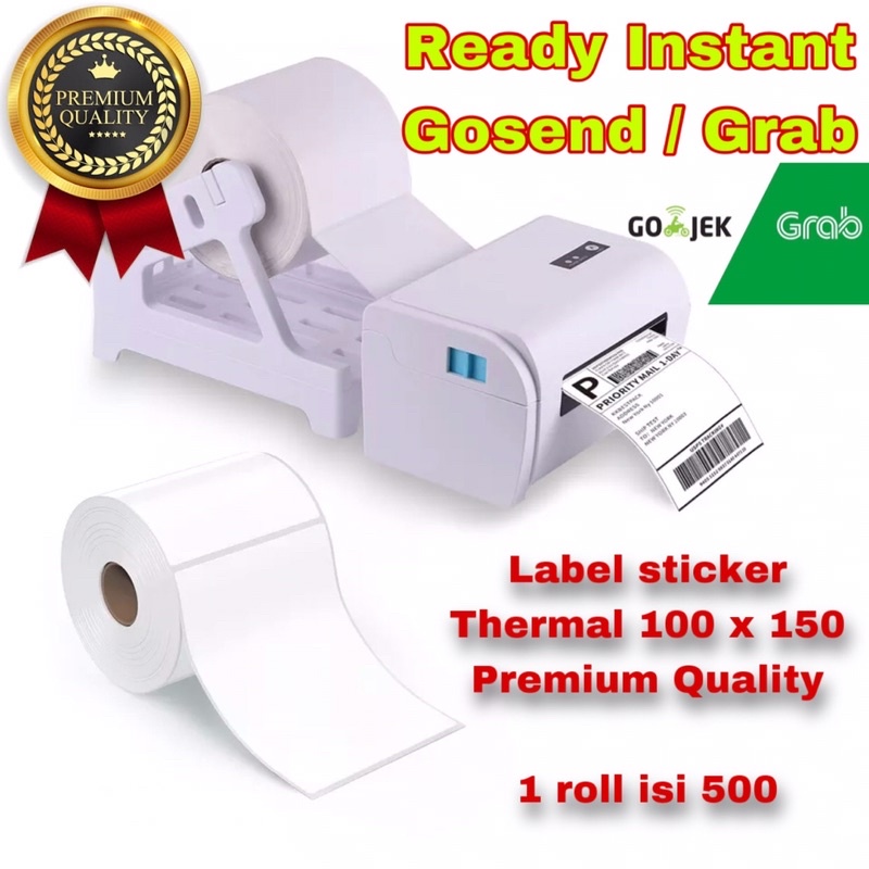 Sticker Label Kertas Thermal A6 100 x 150 isi 500pc Barcode ( Langsung Tempel Tanpa Ribbon)