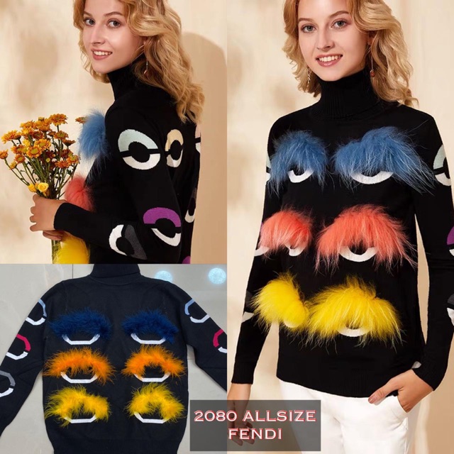 2080 BLUS RAJUT FUR/blus rajut/blus murah/blus wanita/blus premium/blus branded/blus cewek