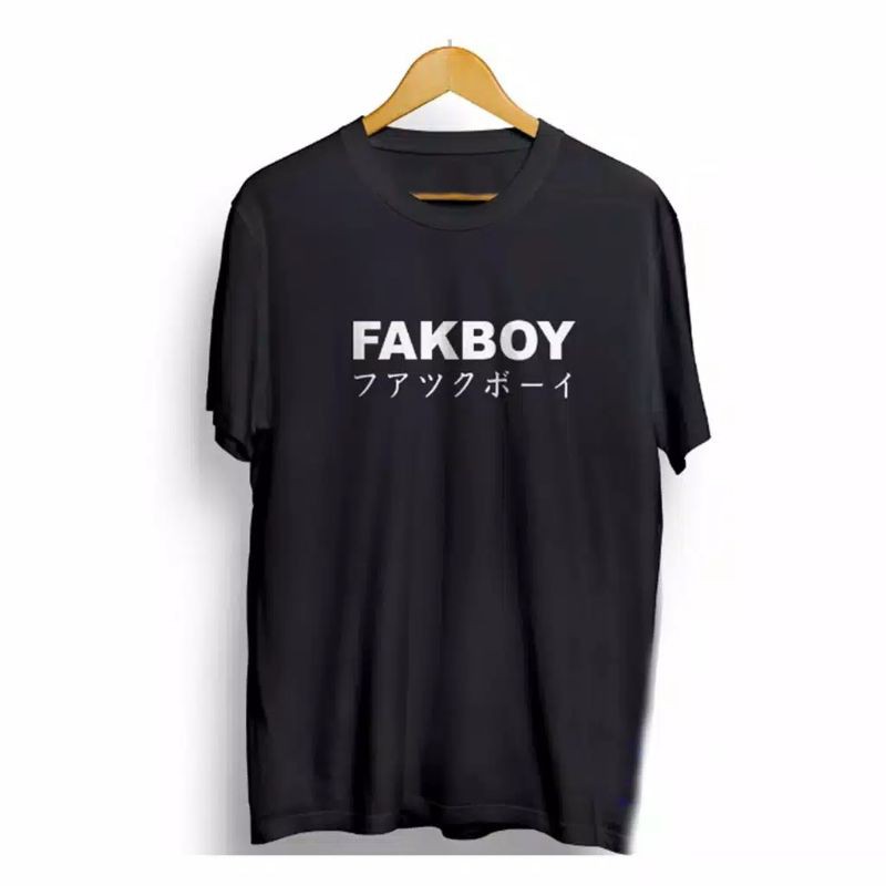 BAJU KAOS FAKBOY TULISAN JEPANG BAHAN 100% KOMBED 30S SABLON KUALITAS TINGGI