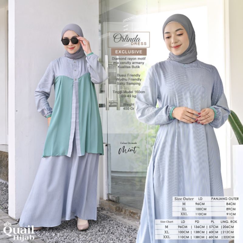 COUPLE MOM AND KIDS GAMIS OUTER QUAIL HIJAB ORLINDA & OFIRA