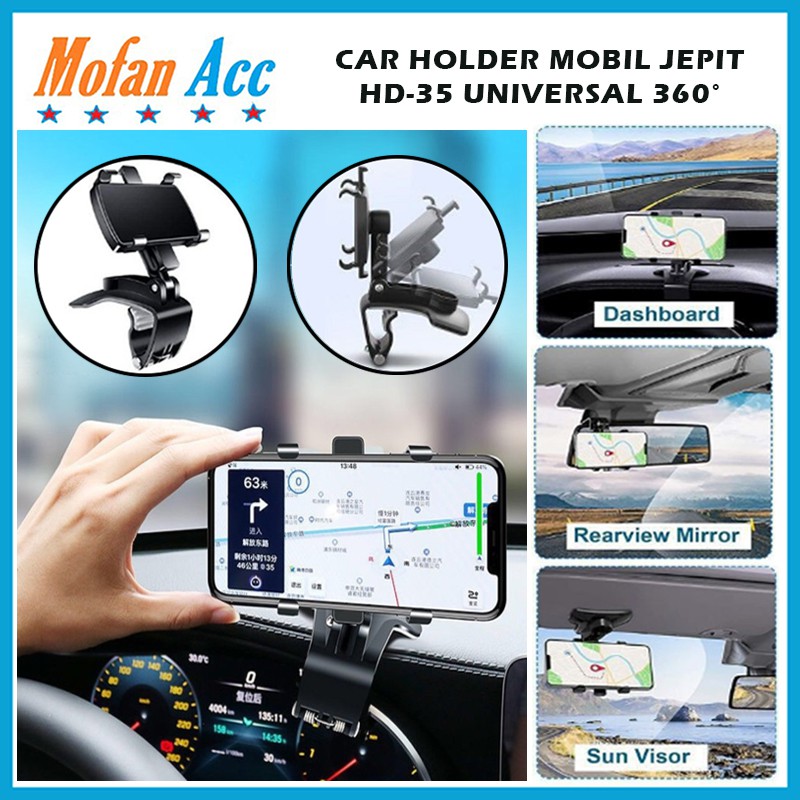 Jual Car Holder Mobil Jepit Hd In Holder Spion Dashboard Mobil