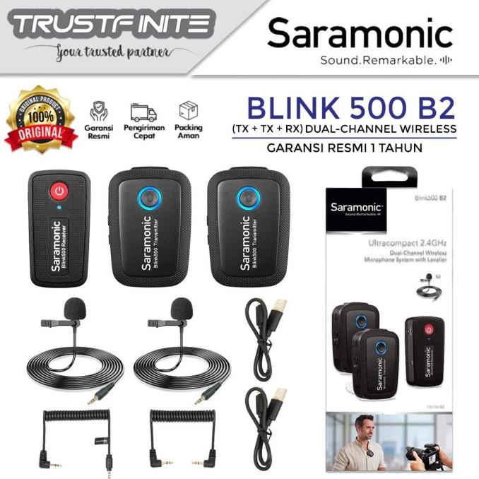 Saramonic Blink 500 B2 TX+TX+RX Mic Wireless Omni Lavarier Microphone