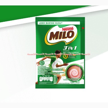 Milo Susu 3 In 1 Activ Go Polybag 35g 18sachet Susu Coklat Milo Bungkus Saset Millo Cokelat Chocolate Milk