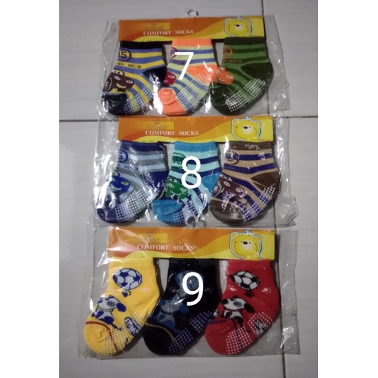 3 pasang kaos kaki baby 0-12 bulan