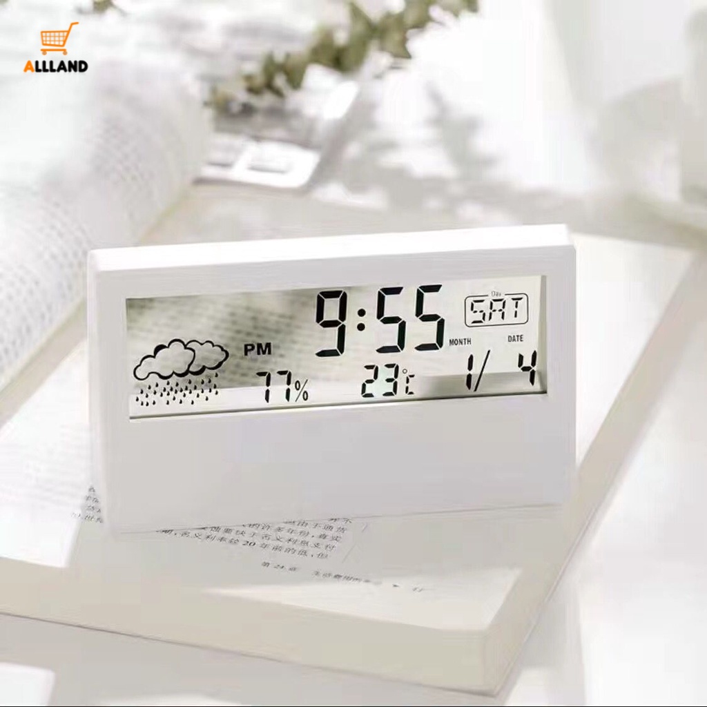 1pc Jam Alarm Digital Dengan Lampu Led Dan Kalender Untuk Meja