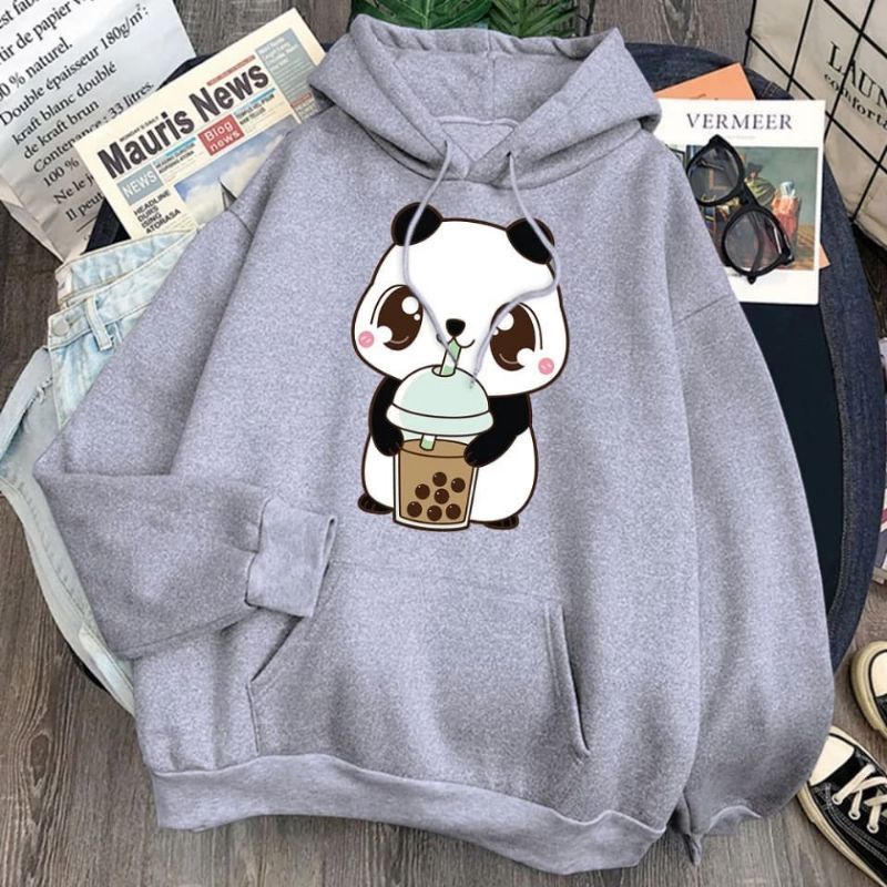 hoodie wanita panda boba terlaris