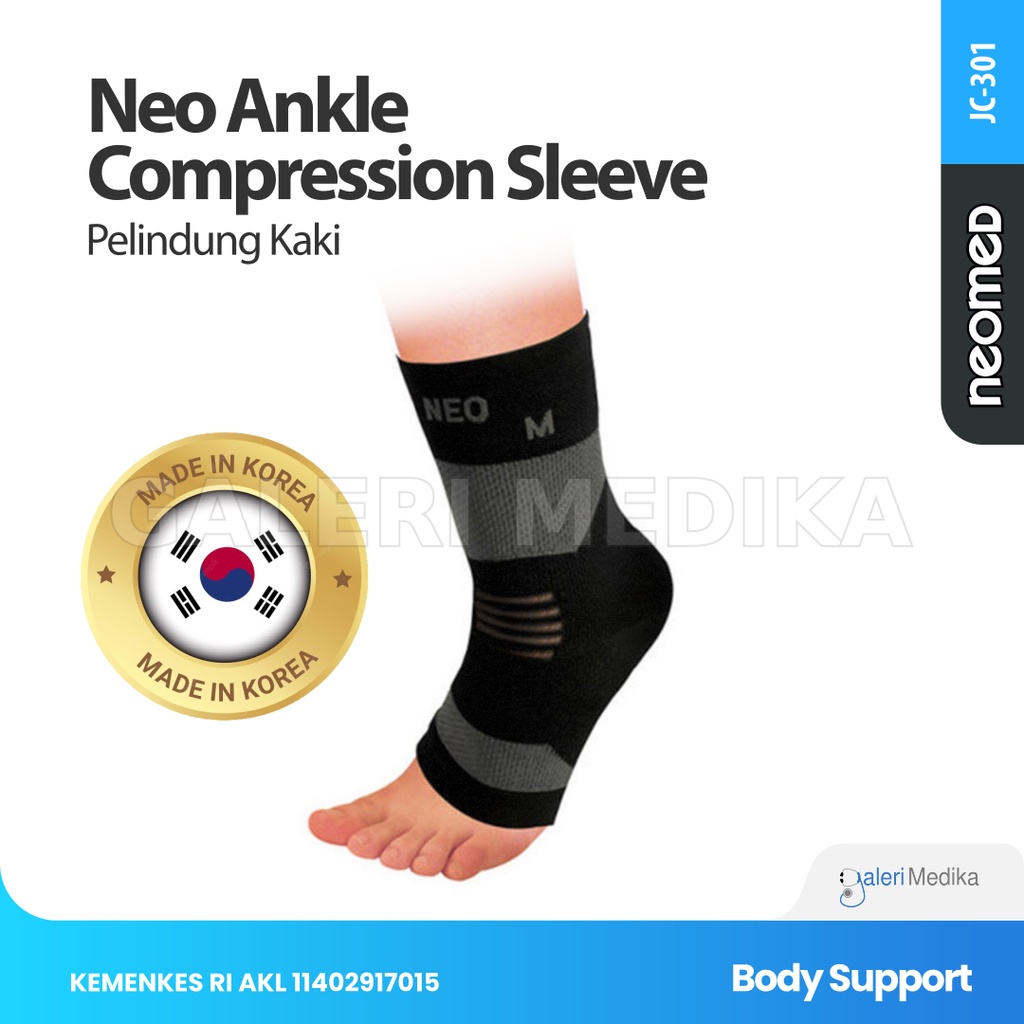 Neomed JC-301 Neo Ankle Compression Sleeve - Meringankan Ketegangan Otot dan Memperkuat Otot