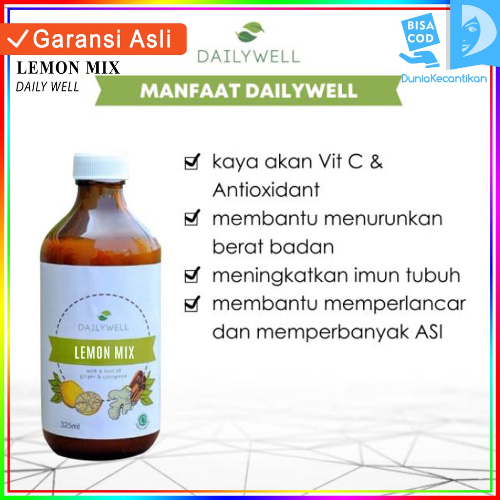 Dailywell Lemon Mix Minuman Detox Sari Lemon Herbal Diet / Minuman Diet BPOM / Minuman Kesehatan