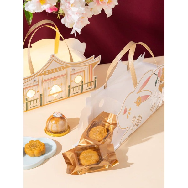 KOTAK MOONCAKE TENTENG COOKIES PIA 3D RABBIT MEWAH UNIK ELEGANT