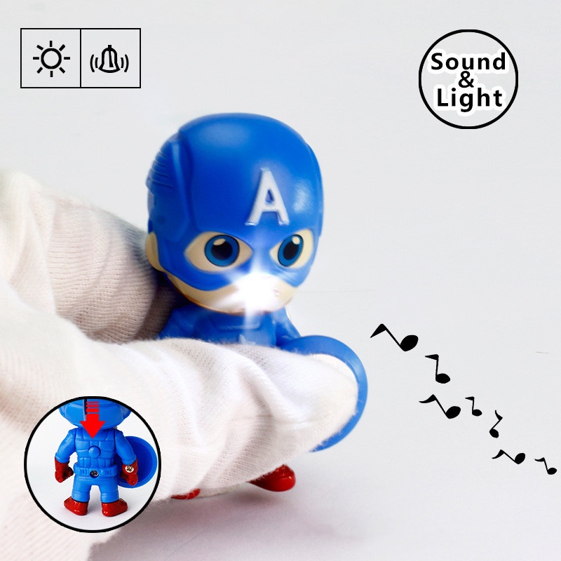 Marvel Gantungan Kunci Action Figure Captain America Dengan Lampu LED + Suara