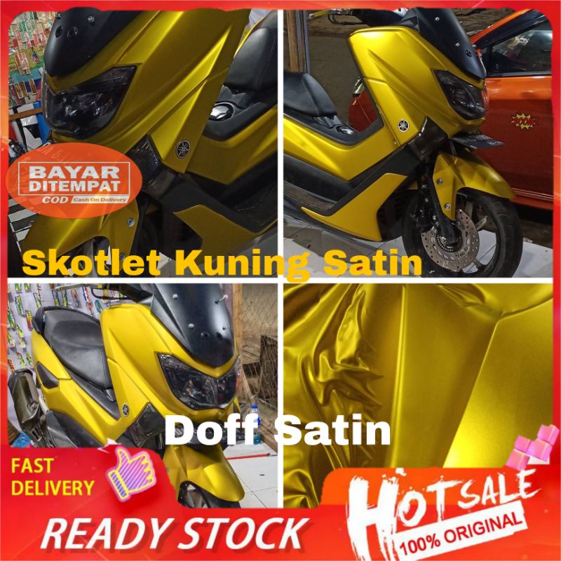 STIKER SKOTLET KUNING SATIN METTALIK KROM GOLD DOFF STIKER SCOTLITE DOFF CROM GOLD DOFF STICKER SCOT