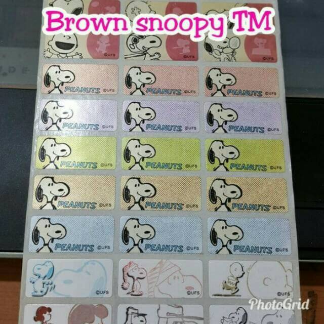 

Label nama sticker waterproof Snoopy Peanut Size M