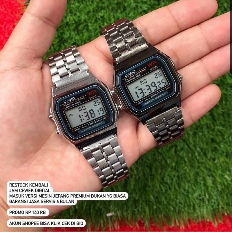 jam wanita ladies digital petak