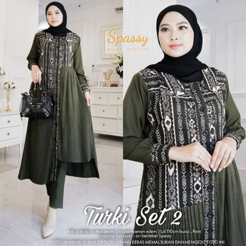 TURKI SET #2 | SETELAN BAJU MUSLIM PEREMPUAN | BY SPASSY