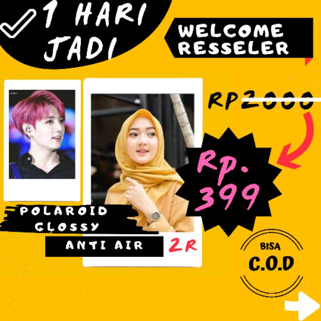 

Cetak Foto Polaroid Super Glossy Mengkilap 2R High Quality ️ Anti Air ️ 6 X 9 CM