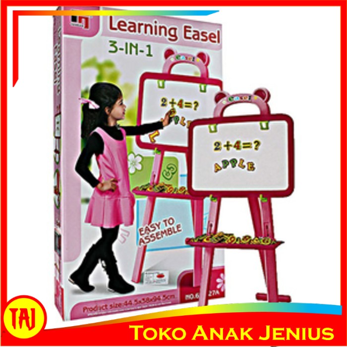 

Learning Easel 3 in 1 Pink papan tulis anak