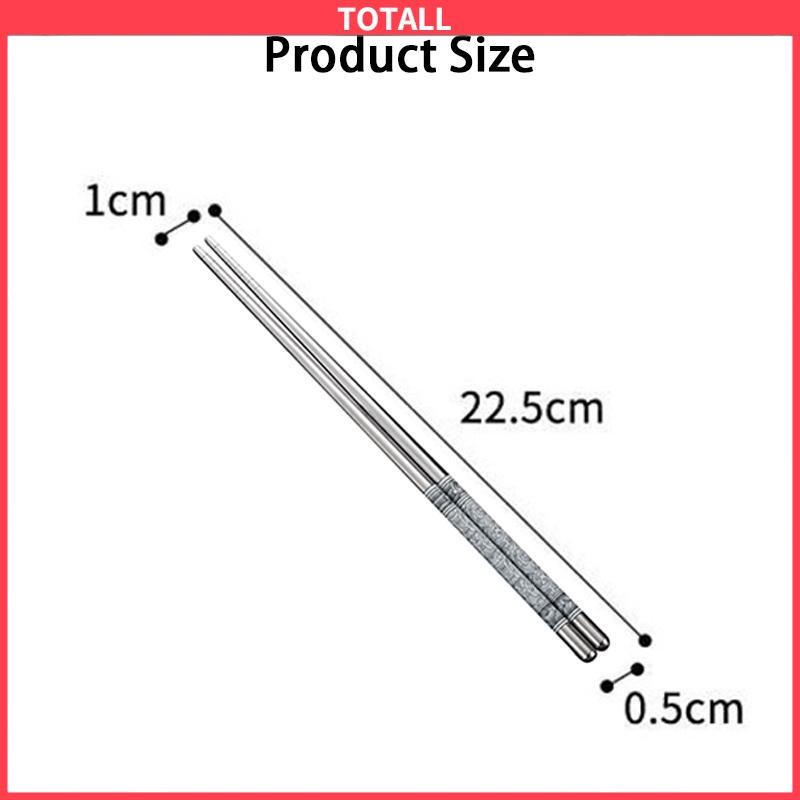 COD 1 pasang sumpit porselen biru dan putih stainless steel-Totall