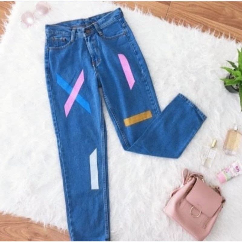 CELANA JEANS WANITA BOYFRIEND SABLON RIPPED