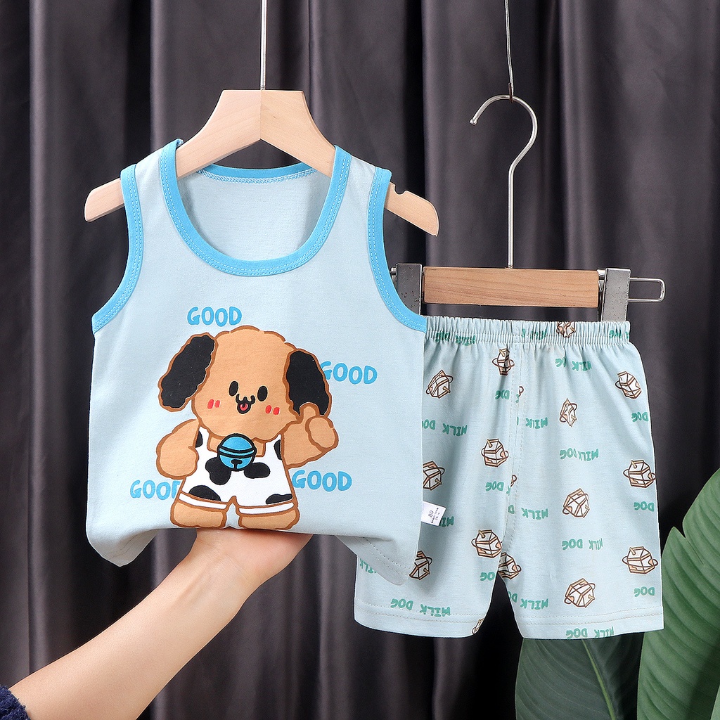 Setelan Kaos Singlet Anak Laki Laki Perempuan Katun Model Terbaru umur 1 5 tahun