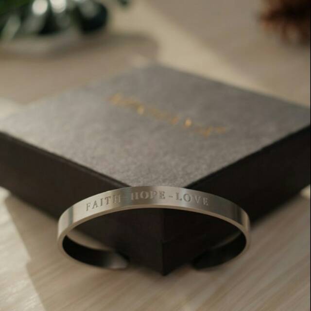 GELANG ROHANI AKSESORIS KRISTEN FAITH HOPE LOVE SILVER