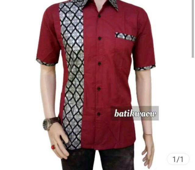 Bswart Batik Hrb026  Kenogo Hem Pendek Padi Pekalongan M L Xl Batik Pria